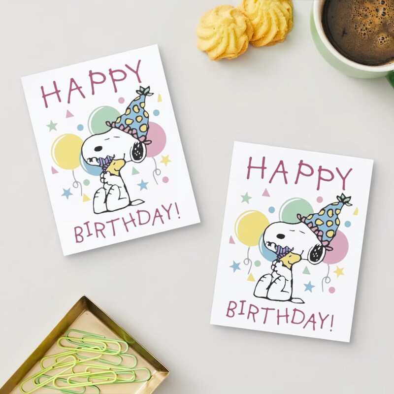 Printable snoopy birthday card Etsy.de