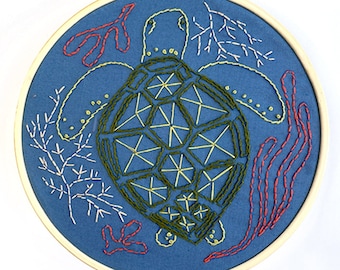 Sea Turtle Embroidery Pattern - PDF