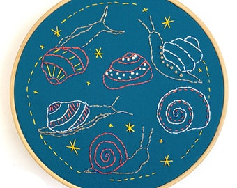 Snails Embroidery Pattern - PDF
