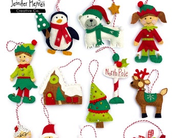 12 Felt Holiday Ornaments PDF Sewing Pattern