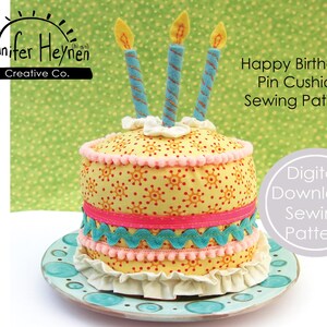 PDF Happy Birthday Cake Pin Cushion Sewing Pattern