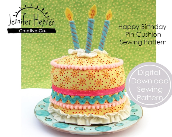 PDF Happy Birthday Cake Pin Cushion Sewing Pattern