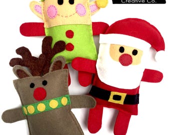 Santa, Elf, Reindeer Doll Sewing Pattern - Digital Download