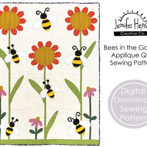 Bees in the Garden Applique Sewing Pattern