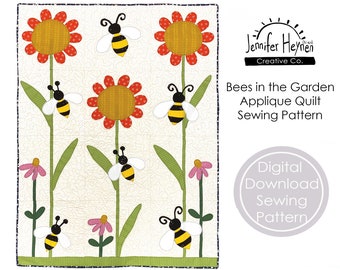 Bees in the Garden Applique Sewing Pattern