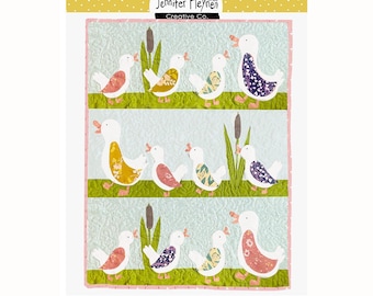 Quack, Quack, Little Duck Applique Quilt Pattern - Pdf Digital File