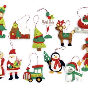 12 Felt Holiday Ornaments PDF Sewing Pattern