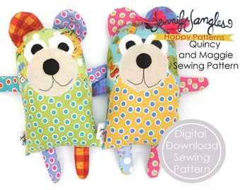 PDF Bear Sewing Pattern - Quincy and Maggie