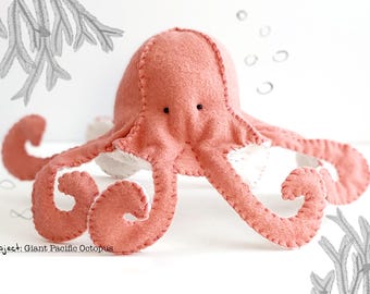 Giant Pacific Octopus Felt Sewing Pattern Pdf