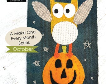 Halloween Owl in Wool- A Make One Every Month Pattern (October)