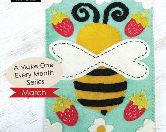 Berry Sweet Bee in Wool- A Make One Every Month Pattern (March)