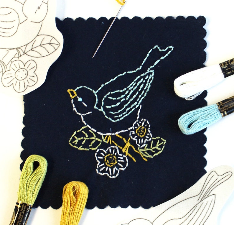 Birds Stick and Stitch Embroidery Kit image 1