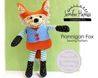 Flannigan Fox Soft Toy PDF Sewing Pattern