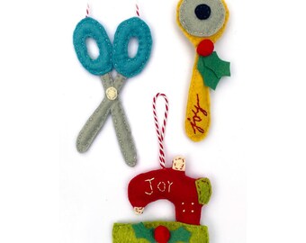Sewing and Quilting Felt Holiday Ornaments Sewing Pattern - Digital