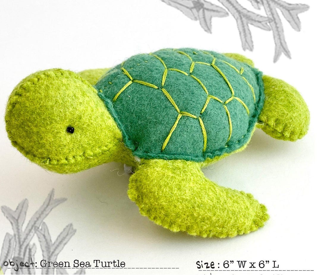 Green Sea Turtle Felt Sewing Pattern Pdf - Etsy