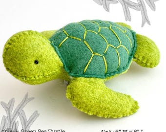 Green Sea Turtle Felt Sewing Pattern Pdf