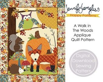 A Walk in the Woods Applique Quilt PDF Pattern