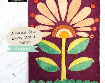 Modern Flower in Wool- A Make One Every Month Pattern (August)