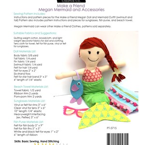 Make a Friend Megan Mermaid Doll Sewing Pattern image 4