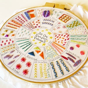 Round 30 Day Sampler - Volume 3 - Fabric, Videos and Printed Stitch Guide