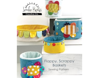 Flappy, Scrappy Baskets Sewing Pattern - Digital