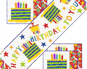 Happy Birthday Table Runner and Mats Sewing Pattern