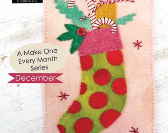 Christmas Stocking in Wool- A Make One Every Month Pattern (December)