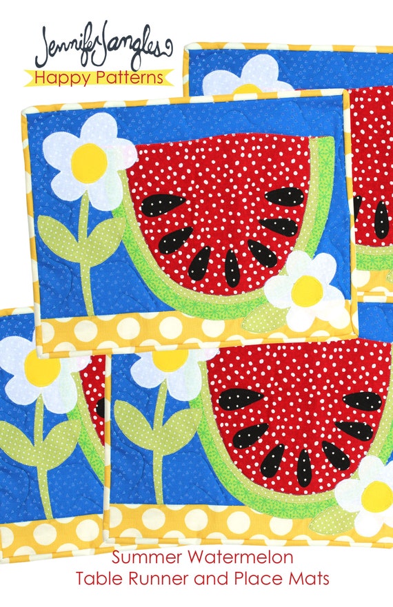 Summer Watermelon Placemats And Table Runner Sewing Pattern Etsy