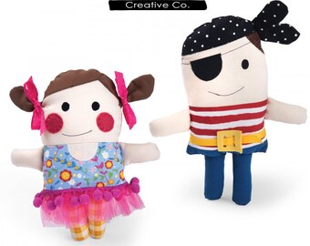 Ballerina and Pirate Doll Sewing Pattern - Digital