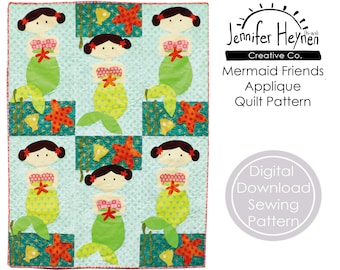 Mermaid Friends Applique Quilt Pattern