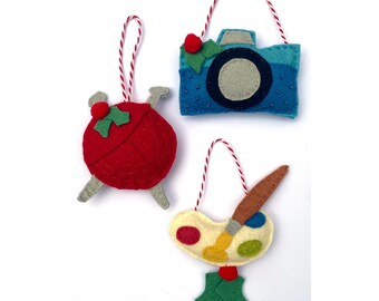 Hobby & Craft Felt Holiday Ornaments Sewing Pattern - Digital