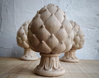 Artichoke wooden finial cap for stair newel post