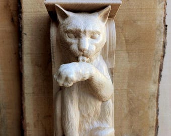 Kattenconsole van eikenhout