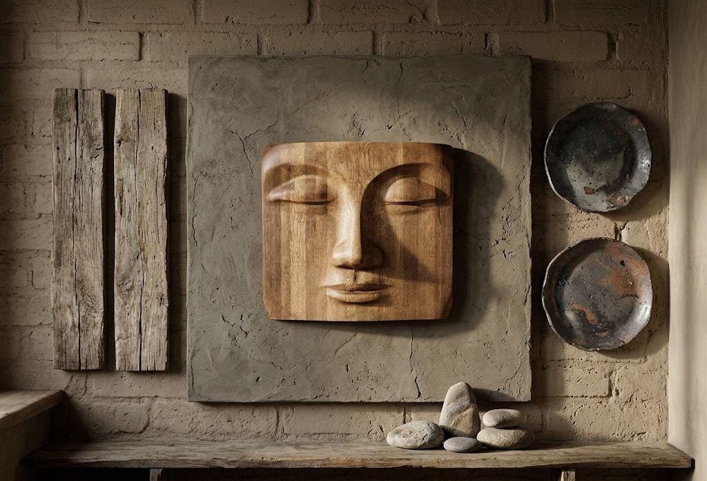 Wooden Buddha Wall Panel – Hand Carved Meditation Wall Art, Zen Decor ...