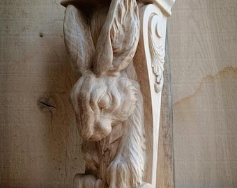 Rabbit head wooden classic corbel. The price is for one piece.