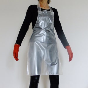 Clear Shiny PVC Apron – Kitchen Coverall with Straps for Roleplay and Kitchen Wear