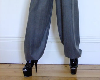 Black Rubber Jogging Trousers: Unisex Latex Mix Joggers