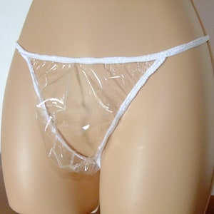 Skimpy Men's PVC Pouch Panties, Glass Clear Plastic Underwear, See Thru Slips  Briefs Underpants, Jock. Thong Tanga