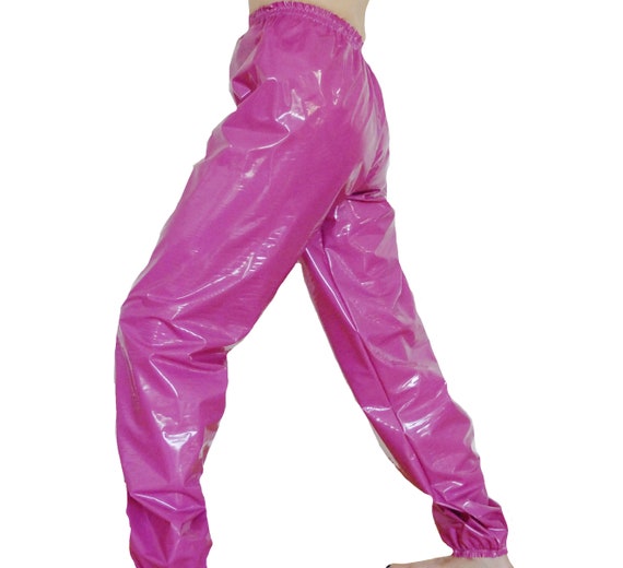 PVC Trousers in Shiny Pink-Purple. Bottoms Joggers Jogging | Etsy