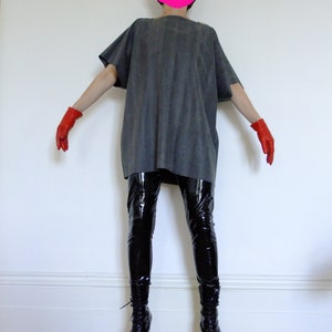 Black Rubber Tee: Handmade Latex Silicone Mix Top, Unisex