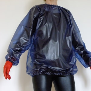 Women/Men PVC Sauna Suit Long Sleeve Elastic Cuff Top&Pants Workout Sweat  Suit