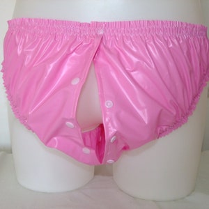 Haian PVC Cami Briefs Lace Panties Ladies Briefs (Large, Glass Clear)