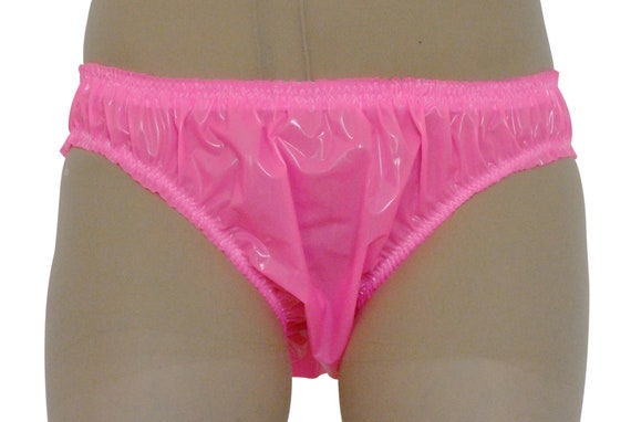 Shiny, Baggy, Hot Pink PVC Briefs knickers, Panties. Plastic