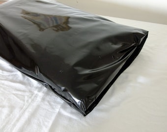 Shiny Black PVC Pillowcase: Glossy Waterproof Bedding (30x20")