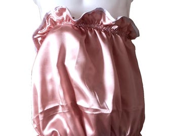 PVC Lined Big Knickers - Shiny Satin Noisy Briefs - Handmade in UK