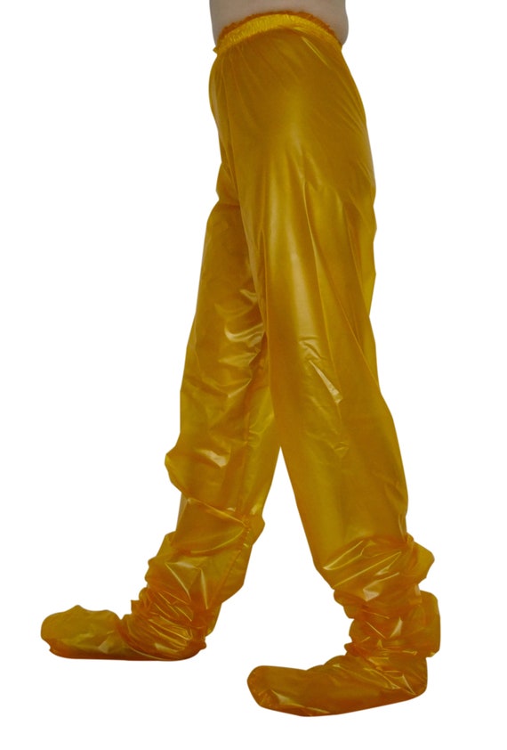 Semi Clear Orange PVC Trouser Tights 