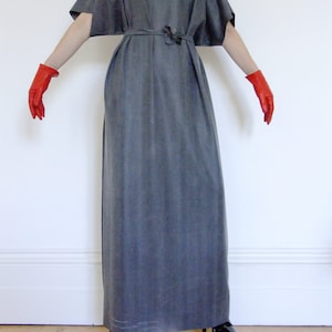 Black Rubber Maxi Dress: Latex Silicone Mix Gown with Tie Belt
