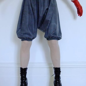 Rubber Underwear Latex Bloomers Shorts Black Victorian Style Underwear Pants Panties Roleplay Gothic Clothing Rubbery Pant Loose Fit