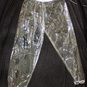 Transparent PVC Trousers - Glass Clear Jogging Bottoms in 3 Sizes for Roleplay