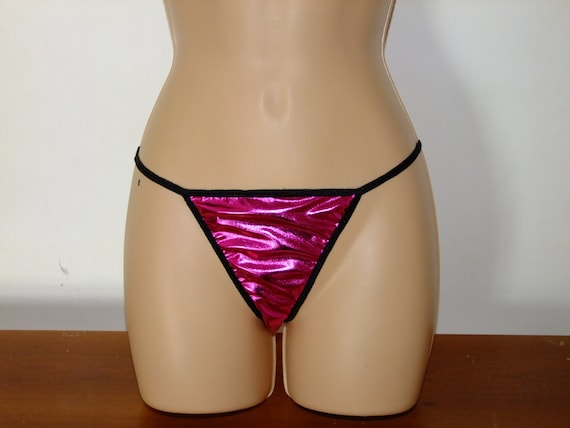 Shiny Spandex Thong String Panties Mirror Foil Pants Unisex Teeny